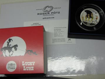 Frankreich 50 Euro 2021 Lucky Luke 5 Unzen zilver Pp colo..., Postzegels en Munten, Verzenden