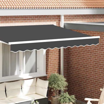 vidaXL Vervangende markies volant Anthraciet Streep 2,5 m, Tuin en Terras, Verzenden, Nieuw