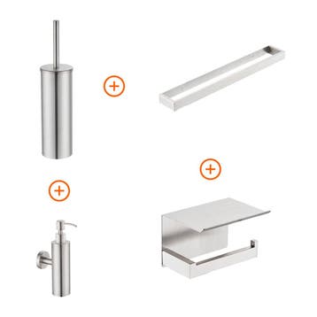 Toilet accessoires set Rvs exclusief met beugel en, Verzenden, Nieuw