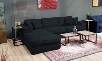 Loungebank Berlicum - loungebanken - Zwart, Nieuw, 150 cm of meer, Stof, 250 tot 300 cm