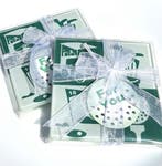 Golf cadeautje in de vorm van 2 glazen onderzetters, Verzenden, Nieuw