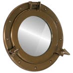 vidaXL Wandspiegel patrijspoort Ø30 cm aluminium en glas, Verzenden, Nieuw
