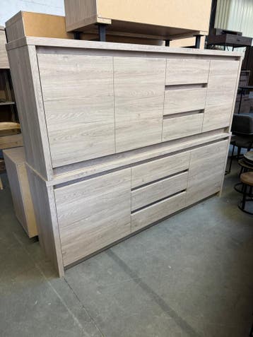 Lombarda dressoir misty oak, Nieuw, Overige materialen