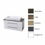Onderkast Sanicare Q16 97,9x44,4 cm Twee Lades Truffel, Ophalen of Verzenden, Nieuw