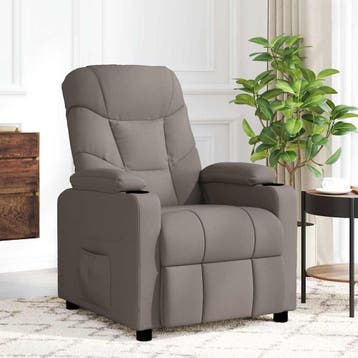 vidaXL Massagestoel stof taupe, Verzenden, Nieuw