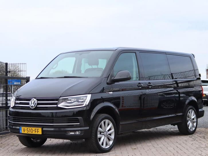 Volkswagen Transporter 2.0 TSI L2H1 4M Highline, Auto's, Bestelauto's, Onderhoudsboekje, Lease, Zwart, Automaat, Zwart, Financial lease