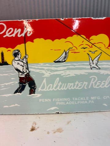 Penn Saltwater Reel – Fishing Tackle – Emaille Reclamebord -