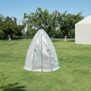 [en.casa] Tuinkas Hunze foliekas 183xØ160 cm wit en groen, Verzenden, Nieuw