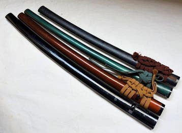Prachtige set van 4 lange katanas - Hout - Japan - 20e eeuw