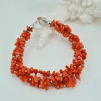 Koraal - Zilver - Armband - CORALLO MEDITERRANEO, Antiek en Kunst