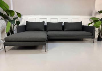 COR Pilotis designerbank grijs stof, Driepersoons, Ophalen of Verzenden, Zo goed als nieuw, Rechte bank