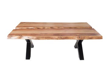 Massief houten salontafel AMAZONAS 105cm acacia zwart, Ophalen of Verzenden, Nieuw