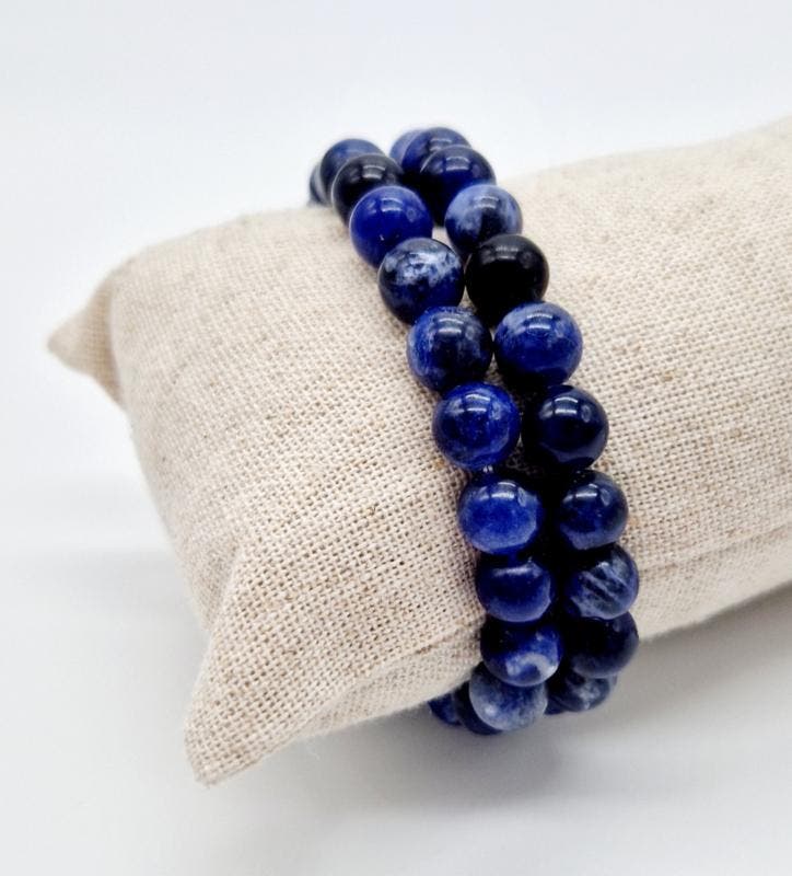 Sodaliet armband 8mm, Sieraden, Tassen en Uiterlijk, Edelstenen, Ophalen of Verzenden