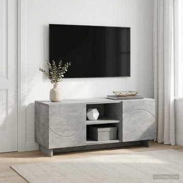 vidaXL TV-standaard 90 x 34,5 x 40 cm Betongrijs Bewerkt, Huis en Inrichting, Kasten | Televisiemeubels, Verzenden, Nieuw, 50 tot 100 cm