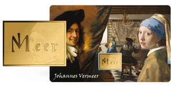 Jan Vermeer Collage | 24 karaat Gouden Munt Coincard, Postzegels en Munten, Verzenden