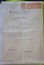 Collectie van memorabilia - Administratief document met