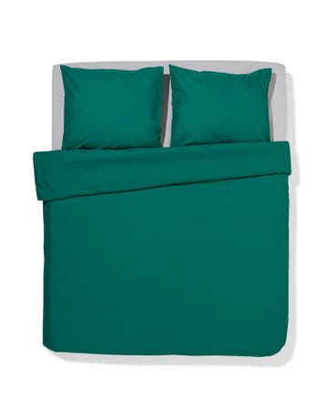 HEMA Dekbedovertrek 200x200/220cm zacht katoen donkergroen, Huis en Inrichting, Slaapkamer | Beddengoed, Verzenden, Nieuw