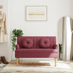 vidaXL Bankje met kussens 113x64,5x75,5 cm stof wijnrood, Huis en Inrichting, Banken | Bankstellen, Verzenden, Nieuw, Stof