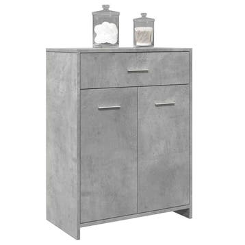 vidaXL Badkamerkast 60x33x80 cm spaanplaat betongrijs, Verzenden, Nieuw, (Half)hoge kast, Minder dan 100 cm
