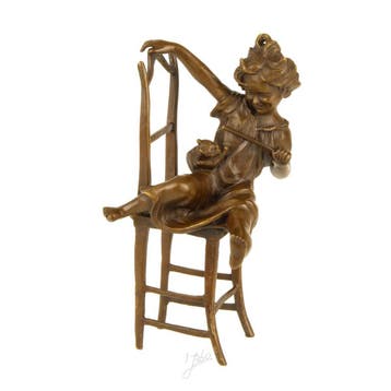 Bronzen beeld genaamd happy cat (Beeldjes - Decoratie), Verzenden, Nieuw