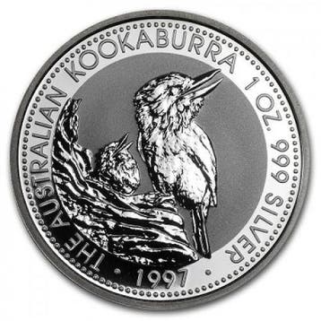 Kookaburra 1 oz 1997 (159.497 oplage), Verzenden, Losse munt, Zilver
