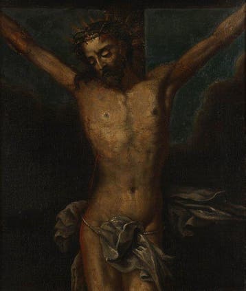 Onbekende kunstenaar - Kruisiging, Antiek en Kunst
