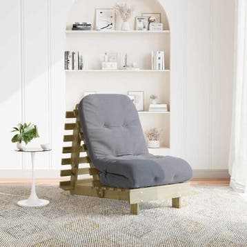 vidaXL Futon slaapbank met matras 60x206x11 cm geïmpregneerd, Verzenden, Nieuw, Bruin