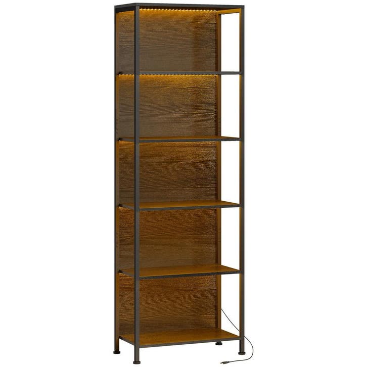 Boekenkast Met 5 Niveaus Staand Rek Met LED-verlichting, 7 L, Huis en Inrichting, Woonaccessoires | Kussens, Nieuw, Verzenden