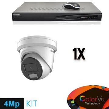 Hikvision Colorvu Set 1x Turret 4MP Recorder +, Ophalen of Verzenden, Nieuw