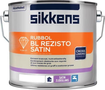 SIKKENS RUBBOL BL Rezisto Satin - 1 liter - BEIGE SCHADEBLIK, Beige, Nieuw, Ophalen of Verzenden, Verf