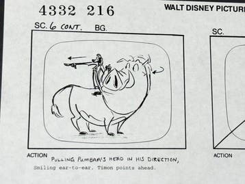 Walt Disney - Productie-storyboardpagina, ondertekend door, Nieuw
