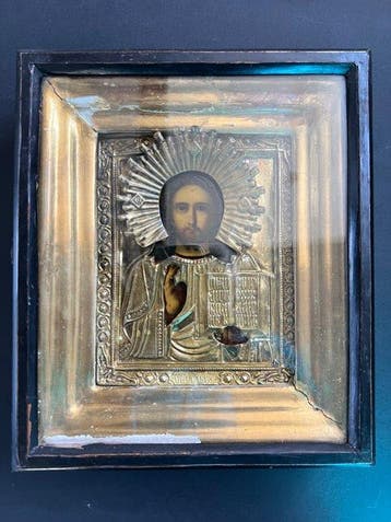 Icoon - Christus Pantokrator - Metaal - Russin