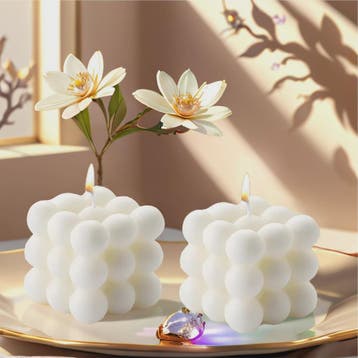 Sfeervolle Vanille Geur Bubble Kaars - Decoratieve Soja Wax, Verzenden, Nieuw