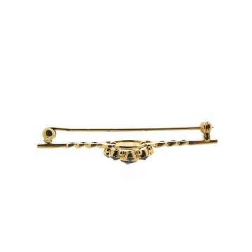 Antiek gouden broche met granaat, Sieraden, Tassen en Uiterlijk, Gebruikt, Ophalen of Verzenden, Met edelsteen, Goud