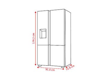 Lg - Amerikaanse Koelkast - Inhoud  638 L - Nofrost, 200 liter of meer, Verzenden, 60 cm of meer, Met aparte vriezer