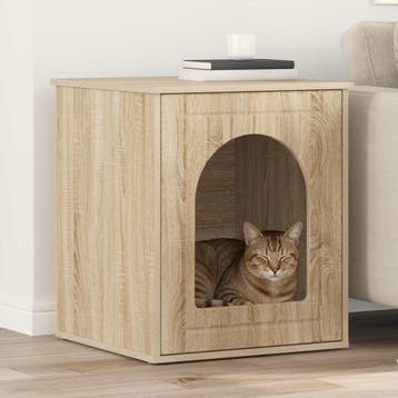 vidaXL Kattenhuis Sonoma 53 x 52 x 62 cm Bewerkt hout, Verzenden, Nieuw