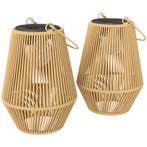 Zonne-energie Staande Lamp 2-delige Set Rattan Hangende Sola, Verzenden, Nieuw