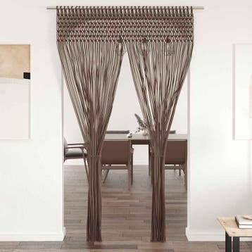 vidaXL Gordijn macramé 140x240 cm katoen taupe, Verzenden, Nieuw