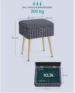 Kaptafel Kruk met Opbergruimte – Make-up Kruk Metaal, Verzenden, Nieuw