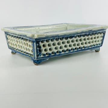 Jardinière - Porselein - Blauw en Wit Jardinière