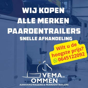 Gezocht alle merken paardentrailers snel afgehandeld., Nieuw