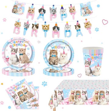 23-delige katten verjaardag set voor 16,95, Verzenden, Nieuw