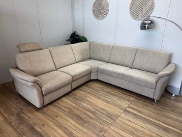 Beige Hoekbank- Elektrische Relaxfunctie – Ruime Hoekbank, Huis en Inrichting, 250 tot 300 cm, Hoekbank, Ophalen of Verzenden