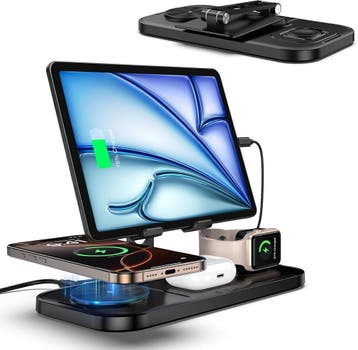 Draadloze Inductielader 4-in-1 | Tweedekansje | OP=OP, Ophalen of Verzenden, Zo goed als nieuw, Telefoonhanger of Accessoire