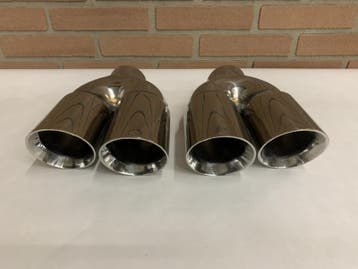 rvs dubbel 3 inch Uitlaat sierstukken set R + L, Ophalen of Verzenden, Nieuw