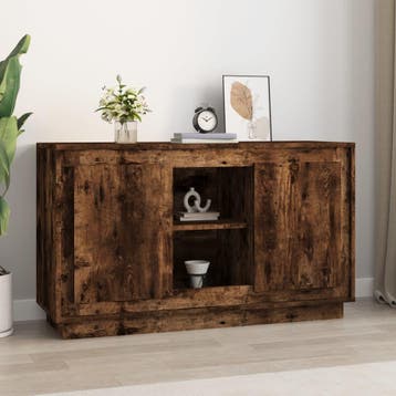 vidaXL Dressoir 102x35x60 cm bewerkt hout gerookt, 100 tot 150 cm, Verzenden, Nieuw, 25 tot 50 cm
