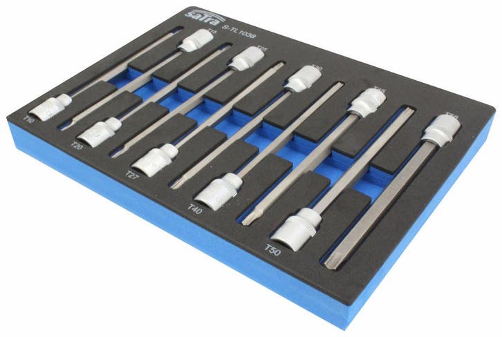 Torxdoppen Set Lang - 10 Delig - Torxdop Met Foam Inlay - 3/, Doe-het-zelf en Verbouw, Gereedschap | Handgereedschap, Nieuw, Ophalen of Verzenden