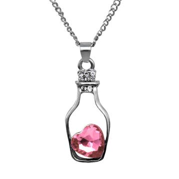 Fako Bijoux - Ketting - Fles Met Hart - Roze, Verzenden, Nieuw