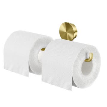 Toiletrolhouder dubbel Geesa Opal Goud geborsteld, Ophalen of Verzenden, Nieuw