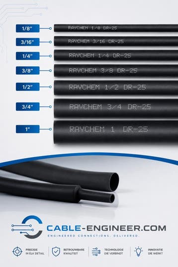 Raychem DR-25-1/4-0-SP - 6,4 - 3,2 mm - Zwart - 150°C - p.m., Verzenden, Nieuw, Overige merken
